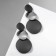 Earrings Metal "Azelia" circles, trio, black color in silver