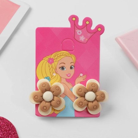 Clips children's “chosen” flower in a circle, color-brown color-3