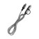 Cable 2 in 1, Type-C-Type-C/Lightning, 60 W, 3 A, Fabric Fabric, 1 meter, silver