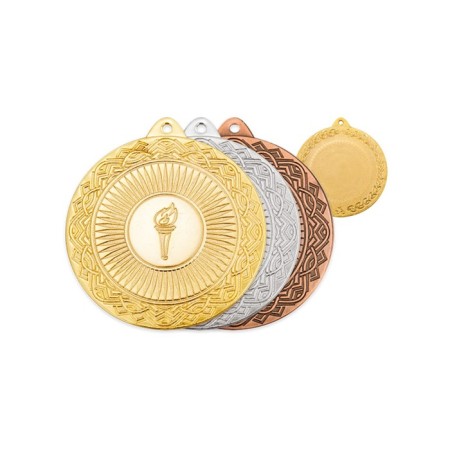 Medal d = 70 mm, under the tab 25/50 mm, thickness 1.5 mm, color gold