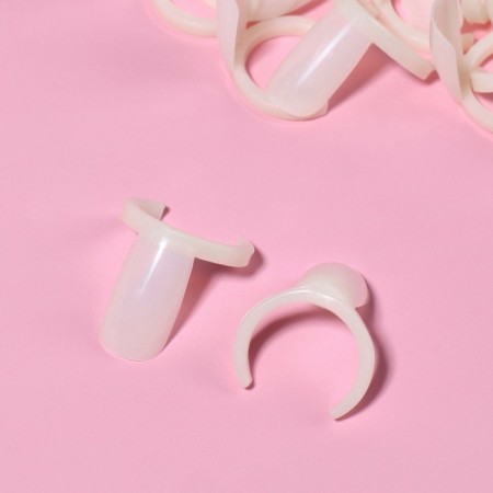 Palette for varnishes on a jar of "Nogoka", 10 pcs, shape is a soft square, ivory color-3