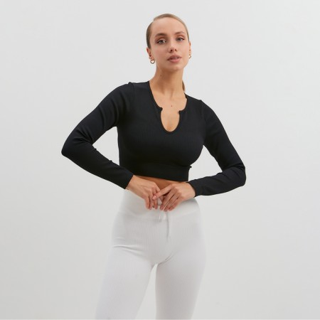 TOP with a long sleeve Minaku: Sportly; Color Black Rr.-4