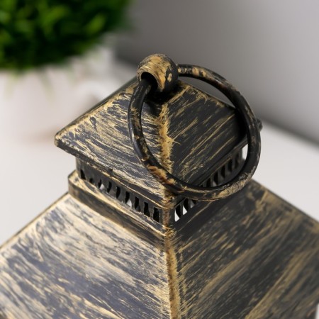 Nightlight 48119/1 "candle" batteries 3haaa black with a golden patina 8x8x18 cm Risalux-3
