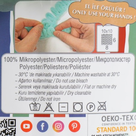 Yarn "Puffy Fine" 100% micropoliester 14.5m/100g (464 mint)-3