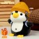 Soft toy "Penguin" with a backpack, in a yellow hat, 22 cm