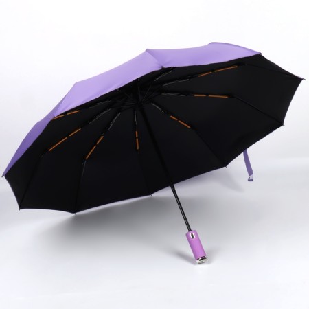 Automatic automatic umbrella, with a lantern, 3 additions, 10 knitting needles, r = 51 cm, lilac color-2