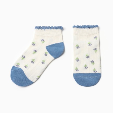 Children's socks "Flowers" minku, central white (8-12 years)