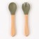 A set of children's cutlery, fork and spoon M&B (silicone, bamboo), green