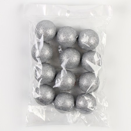 Figure for crafts and decor "Ball", set of 12 pcs., Size 1 pc. - 4 cm, silver color-2