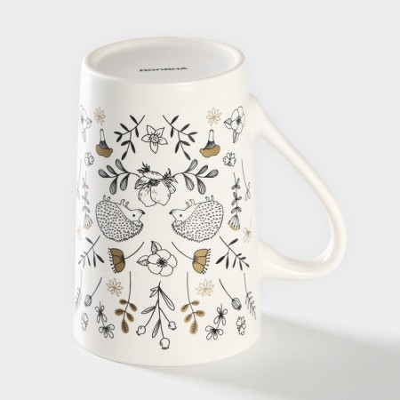 Porcelain share mug "Hedgehog", 380 ml, white color-2