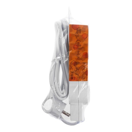 Duwi extension cord, 3 outlets, 3 m, 10 a, 2200 W, PVS 3x0.75 mm2, with salary, with a switch, white-9