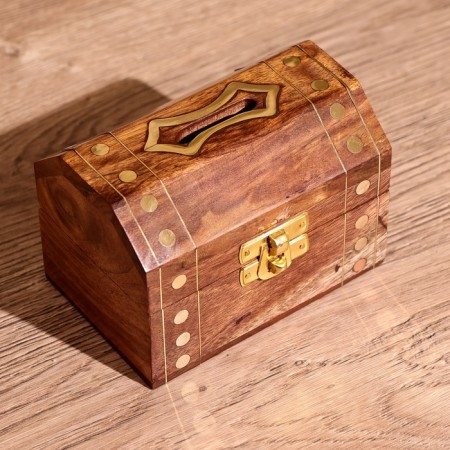 Boxing piggy bank 11x7x7 cm, shisham tree-1