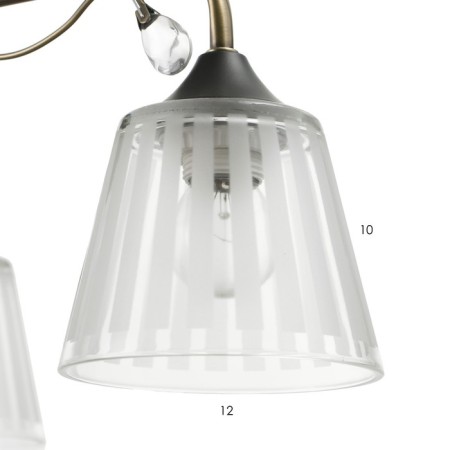Chandelier "Charlene" 3he27 40w Black-Latun 49x49x29 cm Bayerlux-3