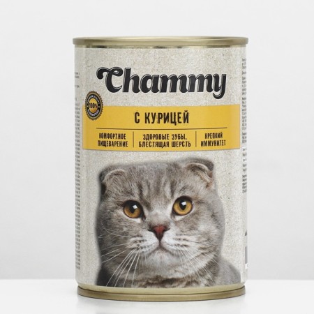 CHAMMY wet food for cats, chicken in sauce, railway, 415 g