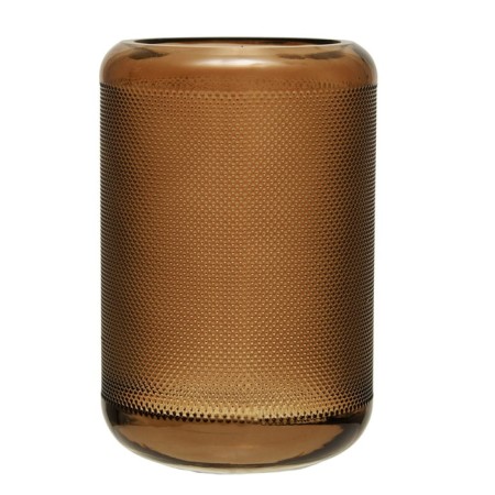 Decorative vase of glass "cylinder", 100 × 100 × 150 mm, brown color-1
