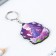 Key keychain wooden anime "with flowers"
