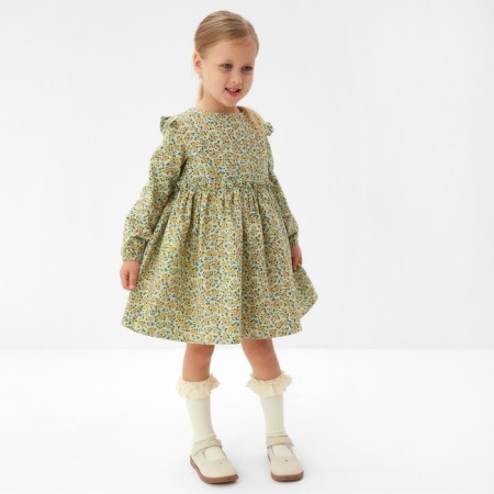 Платье для девочки MINAKU: Cotton collection цвет фисташковый, р-р 122-1