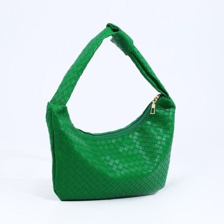Baget bag with zipper, green color-2