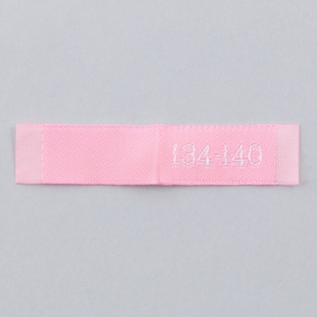 Textile strip "134-140", 5 x 1.1 cm, pink color-3