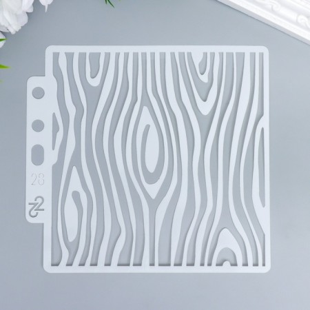Plastic stencil "Wood crust" 13x14 cm