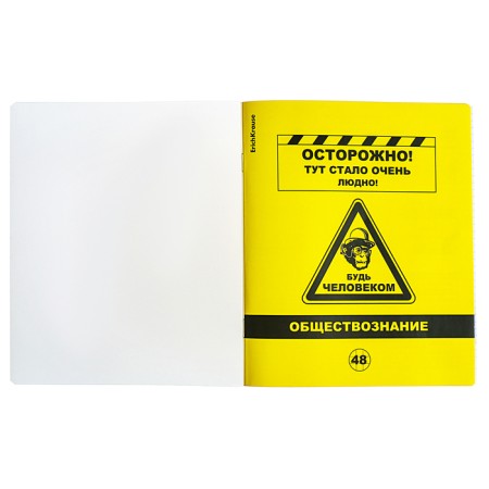 Subject notebook, 48 sheets, cage, social studies, Erichkrause "BENFORMED", plastic cover silk-screen cover, Bloc OFSET BELICE 100%, information block-2