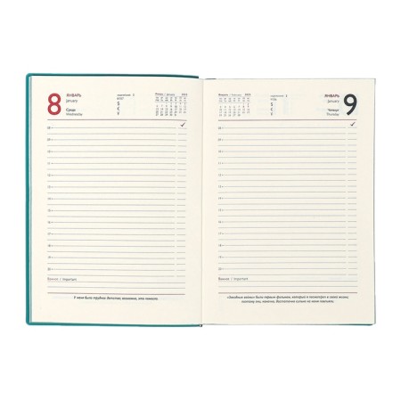 Dated 2025 diary, Escalada, A6+ 176 sheets, soft cover, artificial leather, pancake embossing, tinted block 70 g/m2, green-11