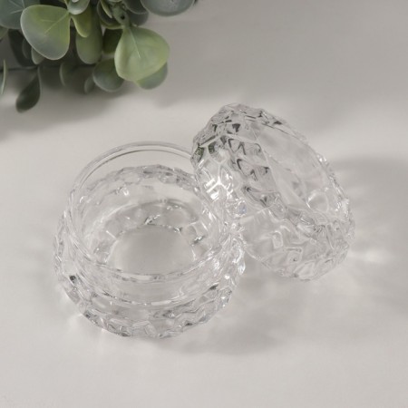 Casket glass "ice" transparent 7x7x5 cm-2
