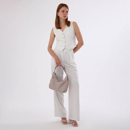 Women's bag with lightning, beige color-7