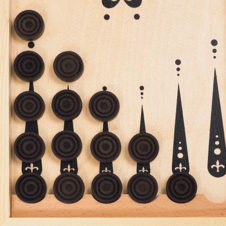 NARDS "Wolf", wooden board 50 x 50 cm, with a field for playing checkers-3
