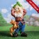 Garden figure "Dwarf with a deer" 19x26x50 cm mix