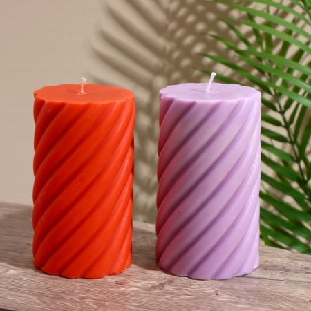 Candle "Pillar" 7.5x7.5x15 cm, soy wax, mix-5