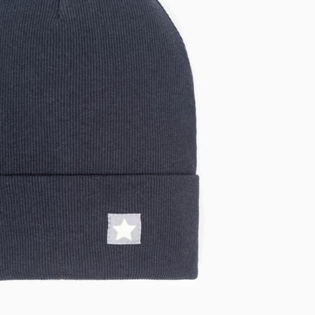 Baby-layer hat, t.-gray/asterisk, size 54-58-2