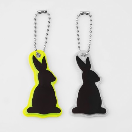 The reflective element "Rabbit silhouette", bilateral, 3.3 × 6 cm, color mix-4