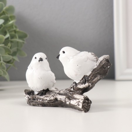 Polystone souvenir "Two white sparks on a branch" 6.5x11x6.5 cm-3