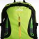 A backpack on a zipper with an increase, 65l, 4 external pockets, green color