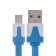 Oxion DCC328, MicroUSB cable, charging + data transfer, 1 m, flat, blue