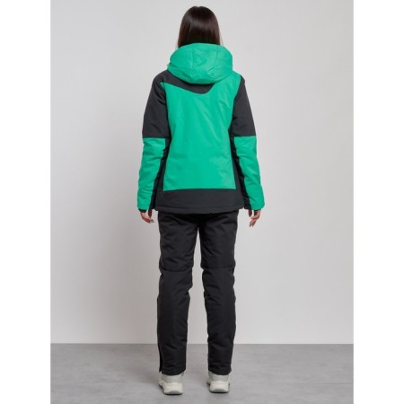 Ski costume female winter, size 42, green color-3
