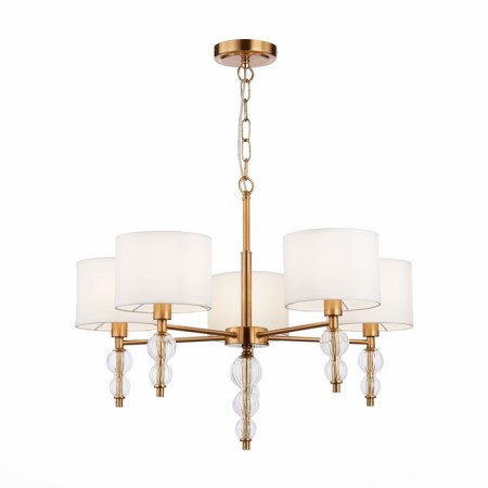Suspended EVOLUCE lamp. Sle105713-05. Ramer. 5x40 watts, E14, 65x65x45 cm, brass color, transparent