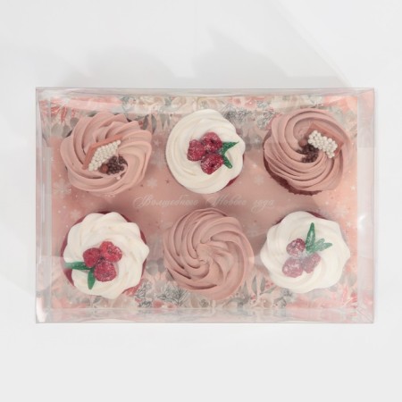 Box for Capcake "Winter Flowers", 23 x 16 x 11.5 cm, New Year-5