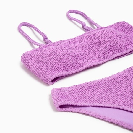 Swimsuit female separate minku plain color purple, size 46-7