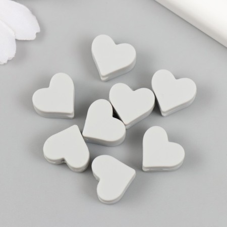 Busina silicone "heart" cold gray d = 1.4 cm-1