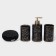 A set of accessories for the bathroom "Loft", 4 items (dispenser 250 ml, soap dish, 2 glasses), black color