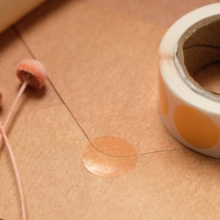 Stick transparent round color tape, mix, 2 x 2 cm, 300 pcs.-16