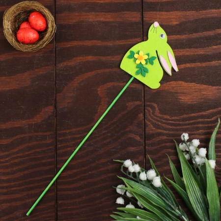 Souvenir on a stick, decor "Rabbit with a flower"