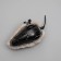The mouse is a cloth fur small, 8.5 cm, gray