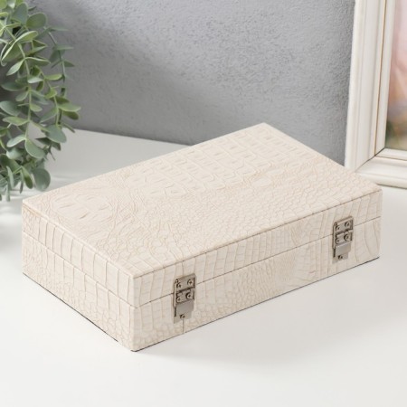 Casket wood to the leatherette "White python with streaks" 25x15x6.5 cm-3