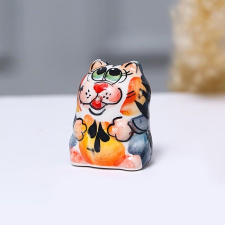 Souvenir "Satisfied Cat", 3 cm, color, gzhel.-3