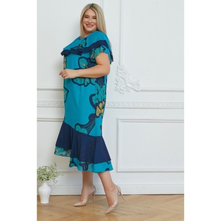 Female dress, size 56, turquoise color-4