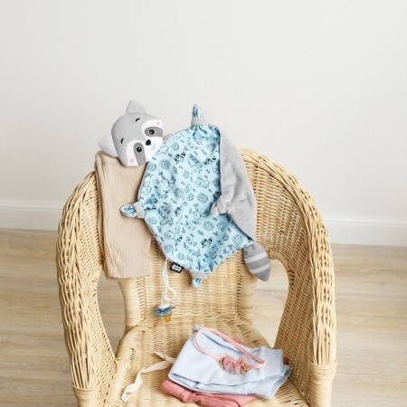 Toy - Comforter "Raccoon" with a holder for nipples, crumbs-9