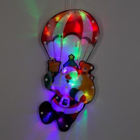 LED figure "Santa Claus on a parachute" 19 × 42 cm, plastic, 220 V, glow of multi (RG/RB)
